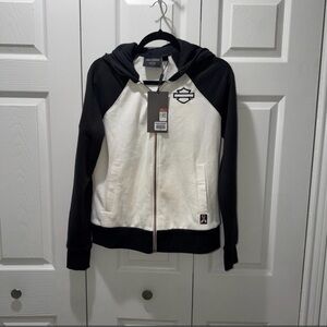NWT Harley-Davidson Women’s M Pink Label Zip-Up Color Blocked Hoodie #96189-23VW